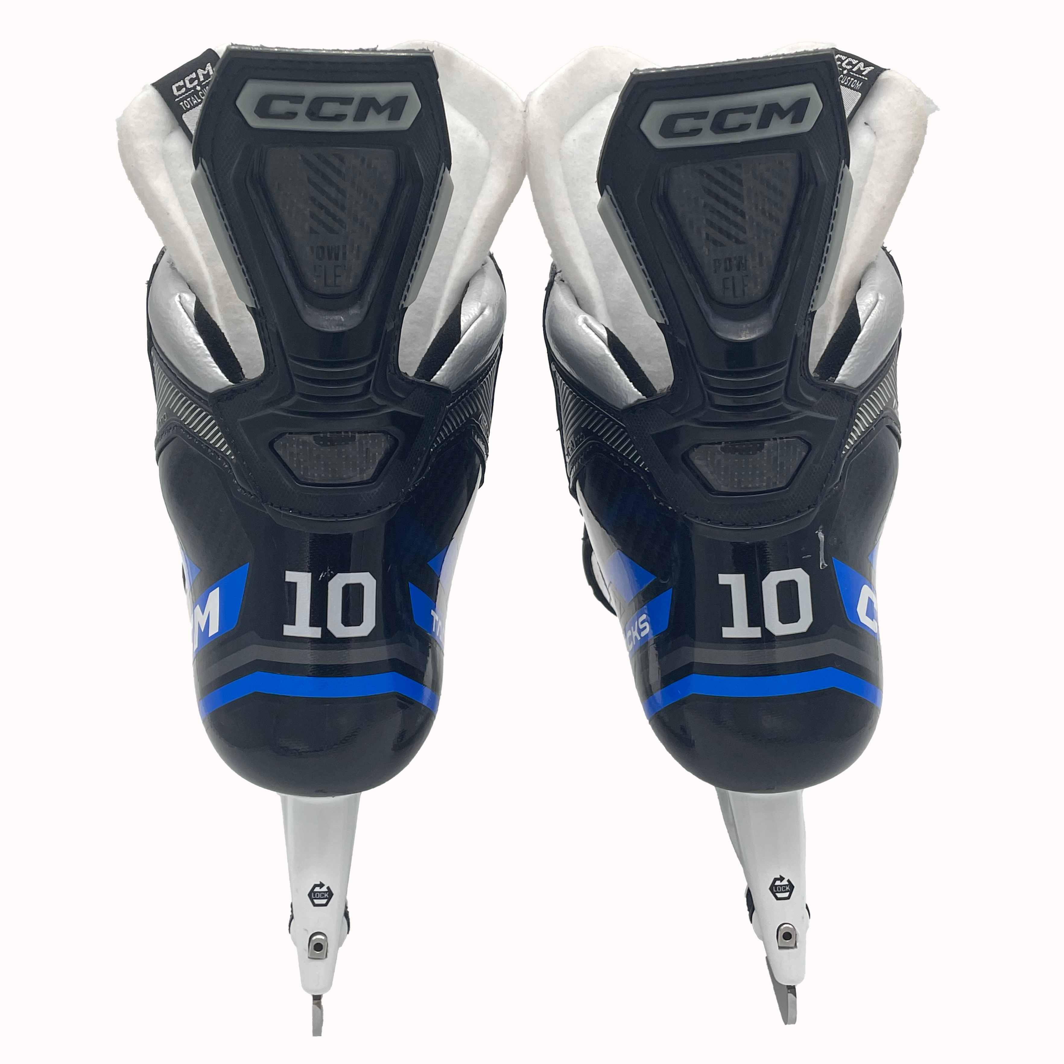 CCM Tacks AS-V Pro – Nouveaux patins de hockey NCAA Pro Stock – Taille 7,5 (noir/bleu)